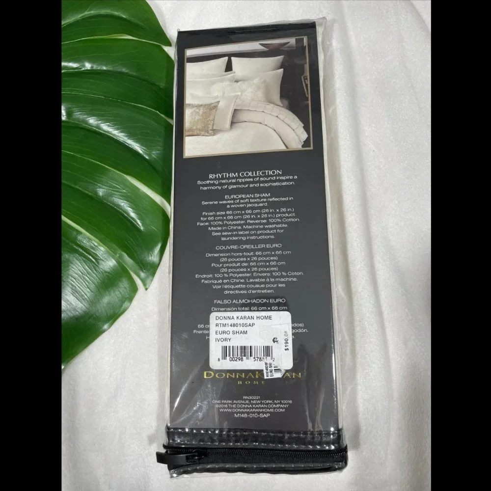 NIB $190 Donna Karan Rhythm [ 1 ] Jacquard Euro Pillow Sham‎